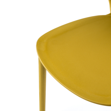 cadeira sala de espera amarelo tango plastico sem bracos 8