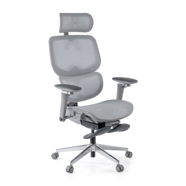 cadeira ergonomica cinza erghos x2 malha mesh bracos regulaveis 5d apoio lombar duplo apoio de cabeca apoio de pes extensivel 12