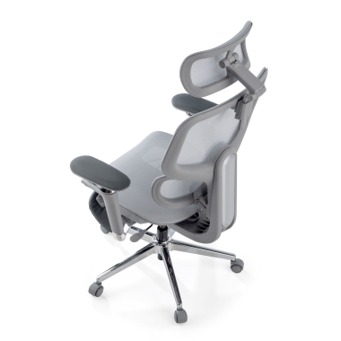 cadeira ergonomica cinza erghos x2 malha mesh bracos regulaveis 5d apoio lombar duplo apoio de cabeca apoio de pes extensivel 13