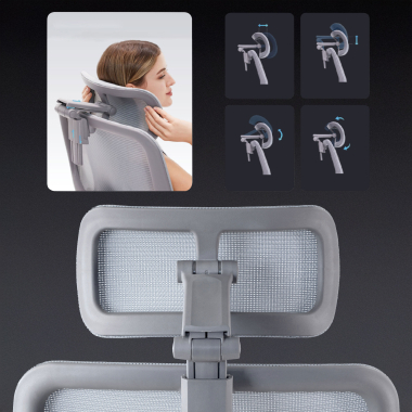 cadeira ergonomica cinza erghos x2 malha mesh bracos regulaveis 5d apoio lombar duplo apoio de cabeca apoio de pes extensivel 5