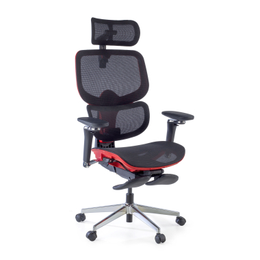 cadeira ergonomica vermelho erghos x2 malha mesh bracos regulaveis 5d apoio lombar duplo apoio de cabeca apoio de pes extensivel 12