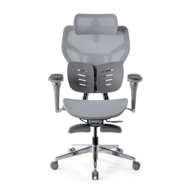 cadeira ergonomica cinza erghos x3 malha mesh bracos regulaveis 5d apoio lombar duplo apoio de cabeca 7