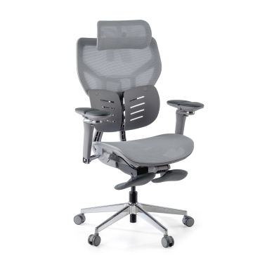 cadeira ergonomica cinza erghos x3 malha mesh bracos regulaveis 5d apoio lombar duplo apoio de cabeca 8