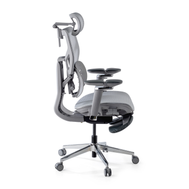 cadeira ergonomica cinza erghos x3 malha mesh bracos regulaveis 5d apoio lombar duplo apoio de cabeca 11
