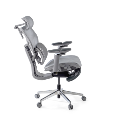 cadeira ergonomica cinza erghos x3 malha mesh bracos regulaveis 5d apoio lombar duplo apoio de cabeca 12