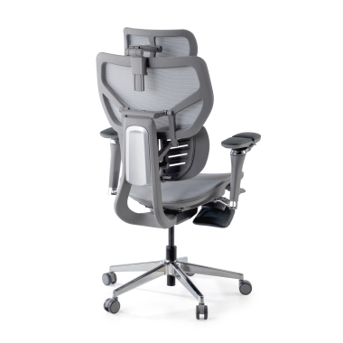 cadeira ergonomica cinza erghos x3 malha mesh bracos regulaveis 5d apoio lombar duplo apoio de cabeca 13