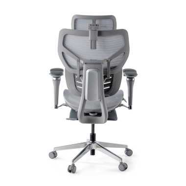 cadeira ergonomica cinza erghos x3 malha mesh bracos regulaveis 5d apoio lombar duplo apoio de cabeca 9