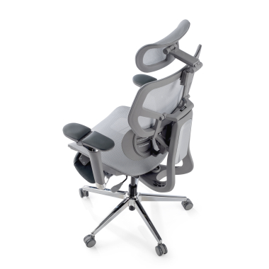 cadeira ergonomica cinza erghos x3 malha mesh bracos regulaveis 5d apoio lombar duplo apoio de cabeca 14