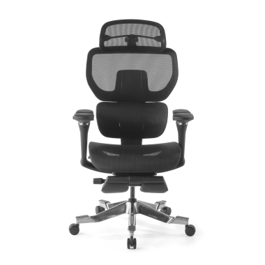 cadeira ergonomica preto erghos x4 pro malha mesh bracos regulaveis 6d apoio lombar duplo apoio de cabeca apoio de pes extensivel 10