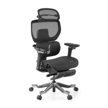 cadeira ergonomica preto erghos x4 pro malha mesh bracos regulaveis 6d apoio lombar duplo apoio de cabeca apoio de pes extensivel 11
