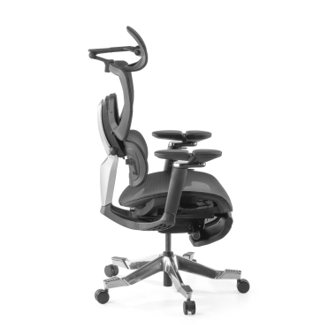 cadeira ergonomica preto erghos x4 pro malha mesh bracos regulaveis 6d apoio lombar duplo apoio de cabeca apoio de pes extensivel 12