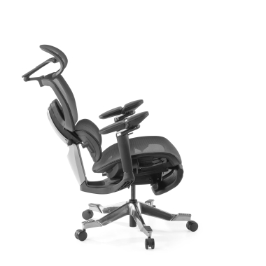 cadeira ergonomica preto erghos x4 pro malha mesh bracos regulaveis 6d apoio lombar duplo apoio de cabeca apoio de pes extensivel 13