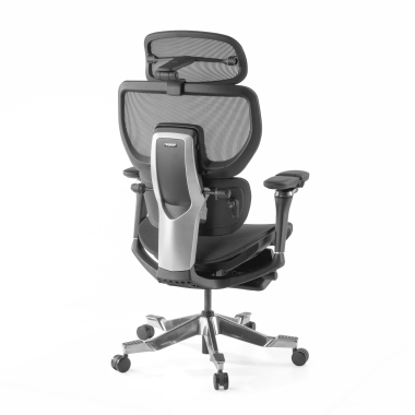 cadeira ergonomica preto erghos x4 pro malha mesh bracos regulaveis 6d apoio lombar duplo apoio de cabeca apoio de pes extensivel 15