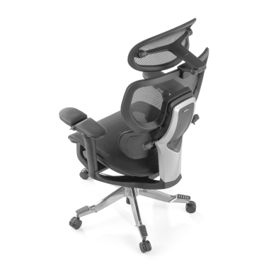cadeira ergonomica preto erghos x4 pro malha mesh bracos regulaveis 6d apoio lombar duplo apoio de cabeca apoio de pes extensivel 16