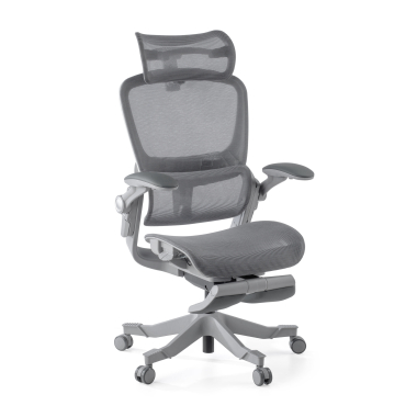 cadeira ergonomica branco cinzento erghos x1 malha mesh bracos regulaveis 3d apoio lombar duplo apoio de cabeca 8