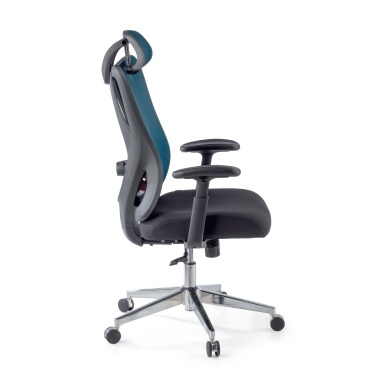 cadeira ergonomica azul matrix malha mesh bracos moveis apoio lombar apoio de cabeca 4