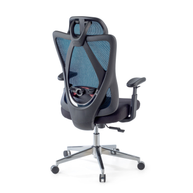cadeira ergonomica azul matrix malha mesh bracos moveis apoio lombar apoio de cabeca 8