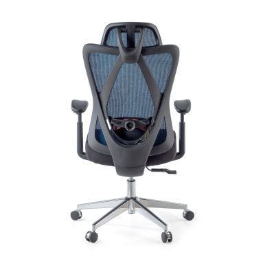 cadeira ergonomica azul matrix malha mesh bracos moveis apoio lombar apoio de cabeca 7