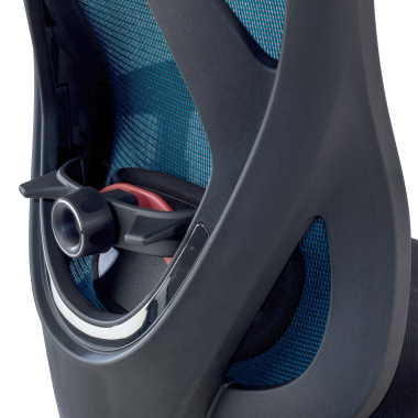 cadeira ergonomica azul matrix malha mesh bracos moveis apoio lombar apoio de cabeca 6