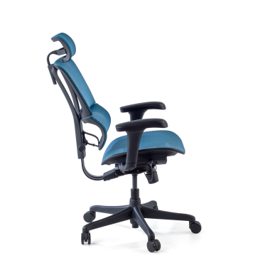 cadeira ergonomica azul cadeira de escritorio malha mesh bracos regulaveis 3d apoio lombar apoio de cabeca 6