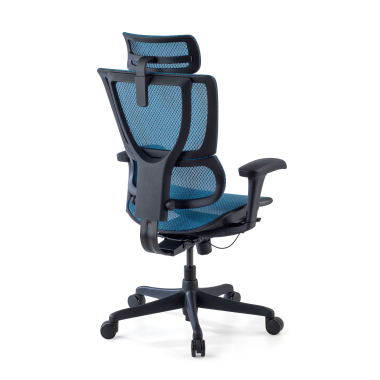 cadeira ergonomica azul cadeira de escritorio malha mesh bracos regulaveis 3d apoio lombar apoio de cabeca 7