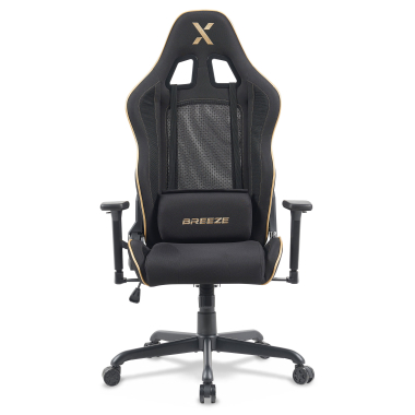 cadeira gaming preto breeze tecido bracos moveis almofada de apoio de cabeca apoio de cabeca 3