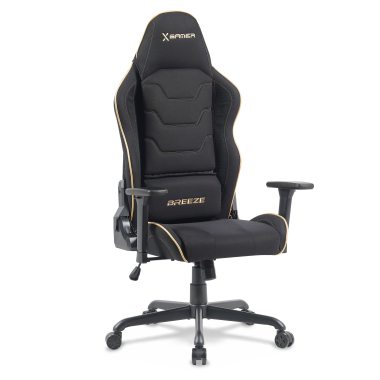 cadeira gaming preto breeze tecido bracos moveis almofada de apoio de cabeca apoio de cabeca 1