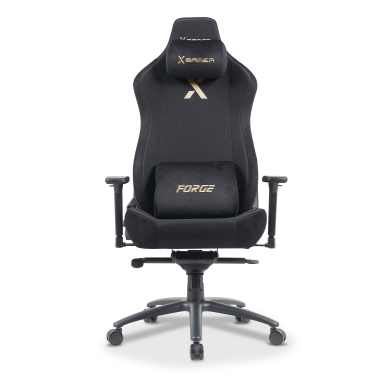 cadeira gaming preto forge tecido bracos regulaveis 3d almofada lombar e cervical apoio de cabeca 3