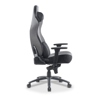 cadeira gaming cinza forge tecido bracos regulaveis 3d almofada lombar e cervical apoio de cabeca 10