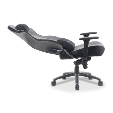 cadeira gaming cinza forge tecido bracos regulaveis 3d almofada lombar e cervical apoio de cabeca 5