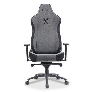 cadeira gaming cinza forge tecido bracos regulaveis 3d almofada lombar e cervical apoio de cabeca 4