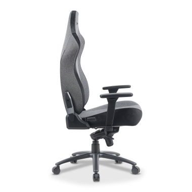 cadeira gaming cinza forge tecido bracos regulaveis 3d almofada lombar e cervical apoio de cabeca 9