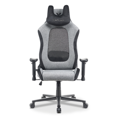 cadeira gaming cinza vital tecido bracos moveis almofada de apoio de cabeca apoio de cabeca 3
