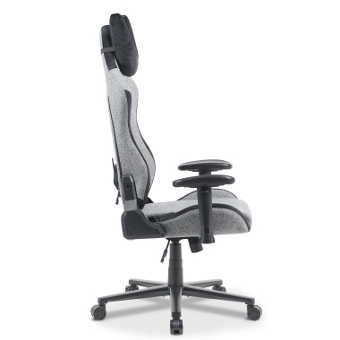 cadeira gaming cinza vital tecido bracos moveis almofada de apoio de cabeca apoio de cabeca 9