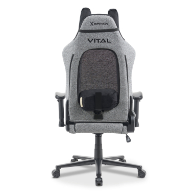 cadeira gaming cinza vital tecido bracos moveis almofada de apoio de cabeca apoio de cabeca 11
