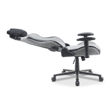 cadeira gaming cinza vital tecido bracos moveis almofada de apoio de cabeca apoio de cabeca 5