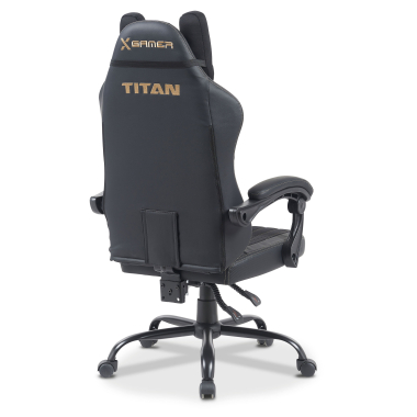 cadeira gaming preto titan pele sintetica bracos rebativeis almofada de apoio de cabeca apoio de cabeca 11