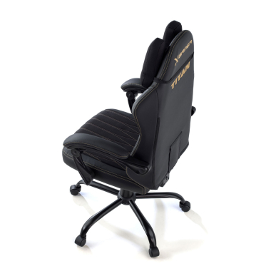 cadeira gaming preto titan pele sintetica bracos rebativeis almofada de apoio de cabeca apoio de cabeca 12