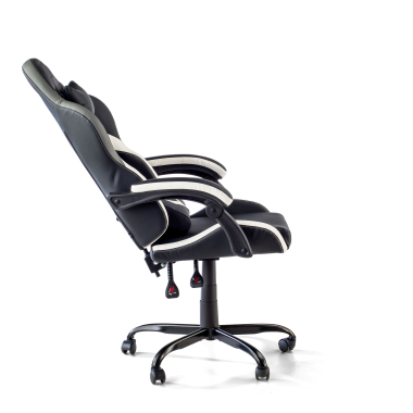 cadeira gaming branco preto mist pele sintetica bracos rebativeis almofada de apoio de cabeca apoio de cabeca 5