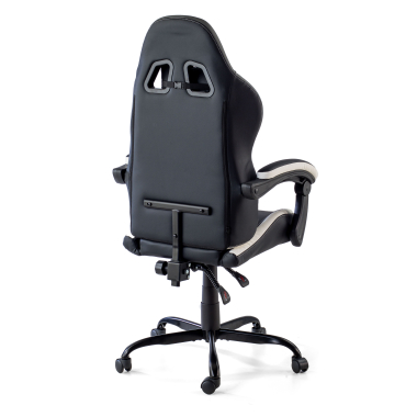 cadeira gaming branco preto mist pele sintetica bracos rebativeis almofada de apoio de cabeca apoio de cabeca 11