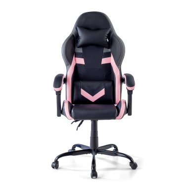 cadeira gaming rosa mist pele sintetica bracos rebativeis almofada de apoio de cabeca apoio de cabeca 3