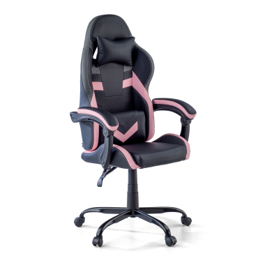 cadeira gaming rosa mist pele sintetica bracos rebativeis almofada de apoio de cabeca apoio de cabeca 1
