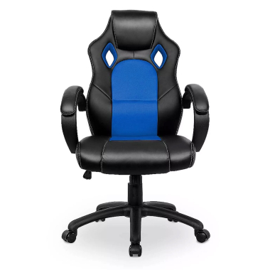 cadeira gaming azul racer pele sintetica bracos fixos 3