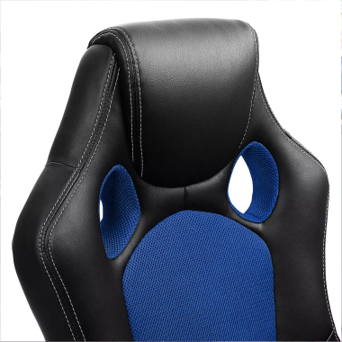 cadeira gaming azul racer pele sintetica bracos fixos 6