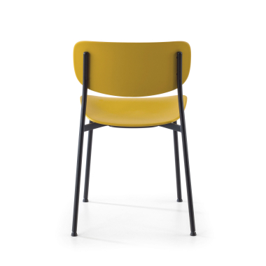 cadeira sala de espera amarelo 4 patas plastico sem bracos 7