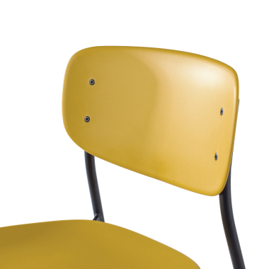 cadeira sala de espera amarelo 4 patas plastico sem bracos 4