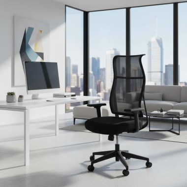 cadeira ergonomica preto stay malha mesh bracos moveis 2