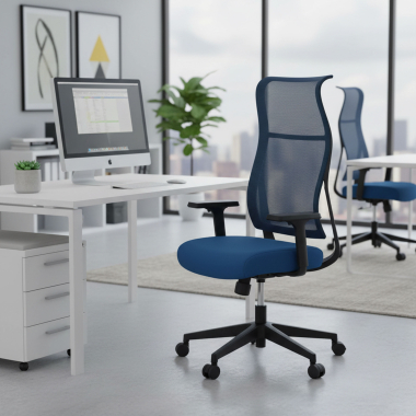 cadeira ergonomica azul stay malha mesh bracos moveis 2