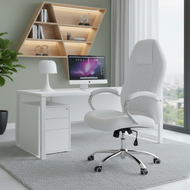 poltrona de escritorio branco pioneer pele sintetica bracos estofados 2