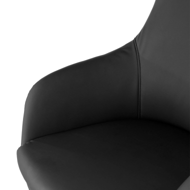 poltrona de escritorio preto luxus pele sintetica bracos estofados 6